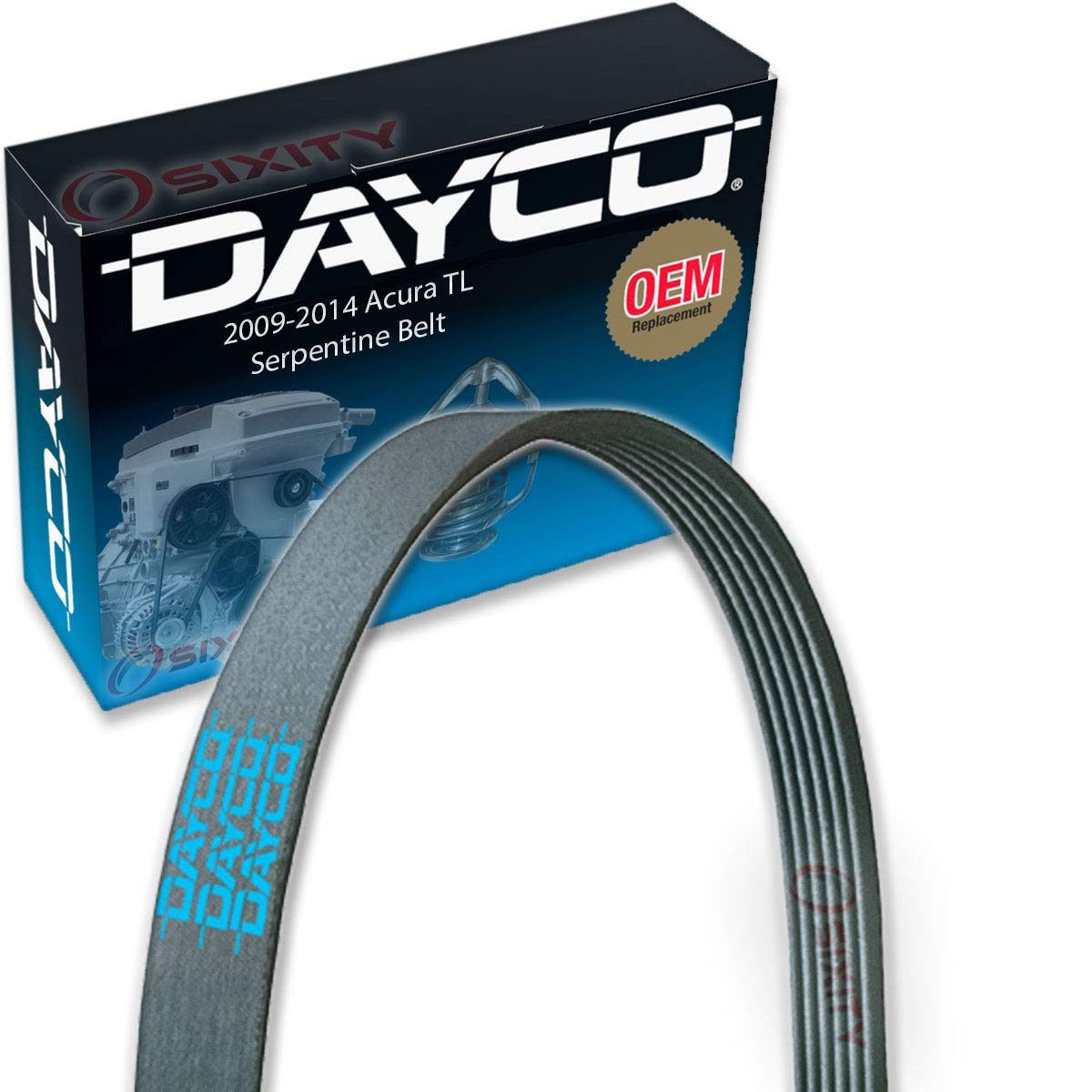 Dayco Main Drive Serpentine Belt Compatible with Acura TL 3.5L 3.7L V6 2009-2014