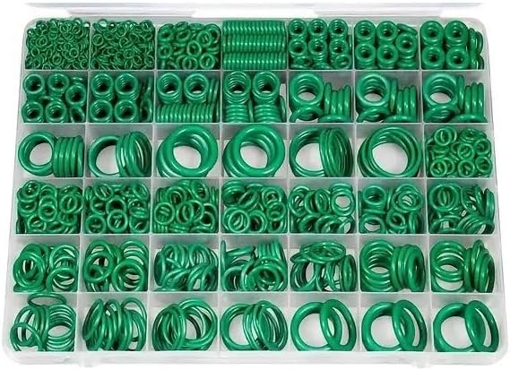 595pcs Air Conditioning O Ring Kit, 36 Size Seal Rubber O-Rings Assortment Set for Compressor Automotive A/C Plumbing Repair