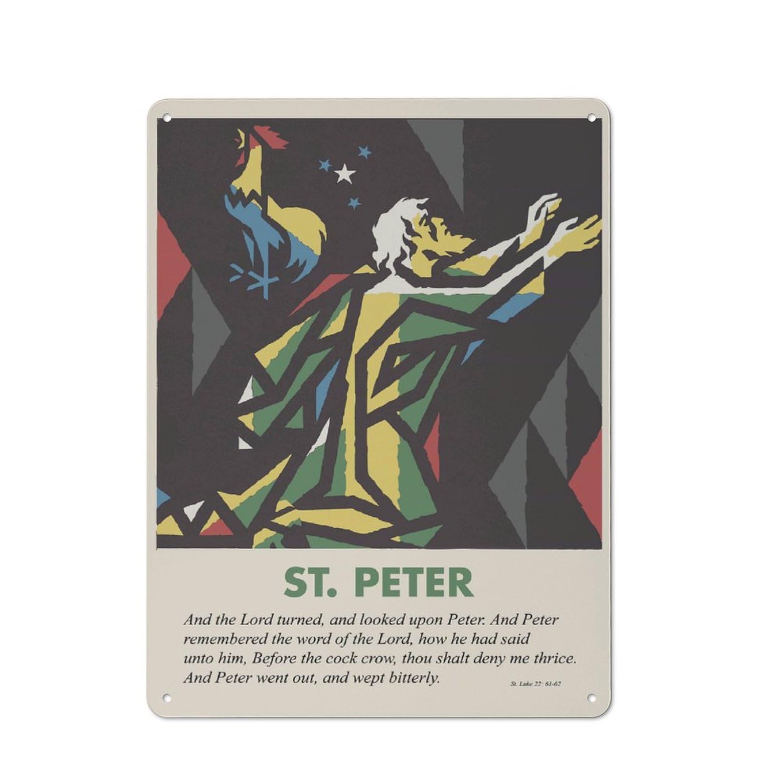 ST PETER Farmhouse Metal Sign 40x30cm, Rustic Cottage Wall Art for Cottage, Kitchen, Hallway Or Breakfast Nook