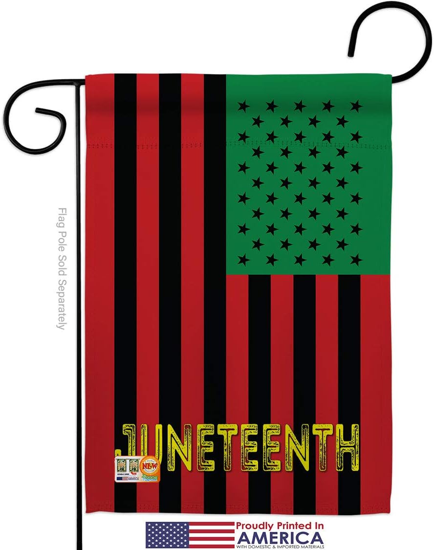 Juneteenth American Garden Flag Set Wall Holder Black History Jubilee Days African Americans Independence Day Small Decorative Gift Yard House Banner Made In USA 13 X 18.5