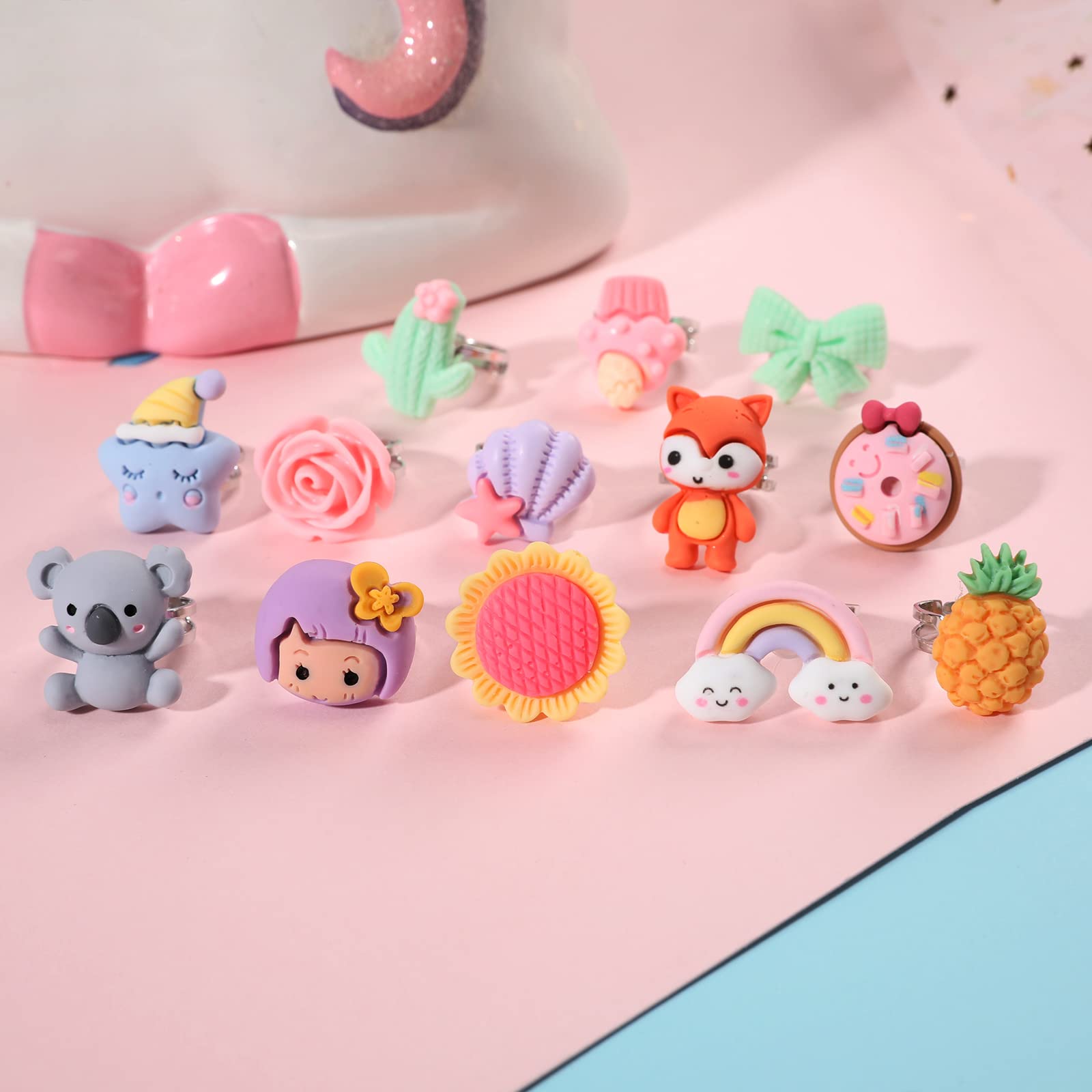 Pinkgarden PinkSheep 24 Surface Jewelry Rings for Little Girls Adjustable and No Duplication - Image 3