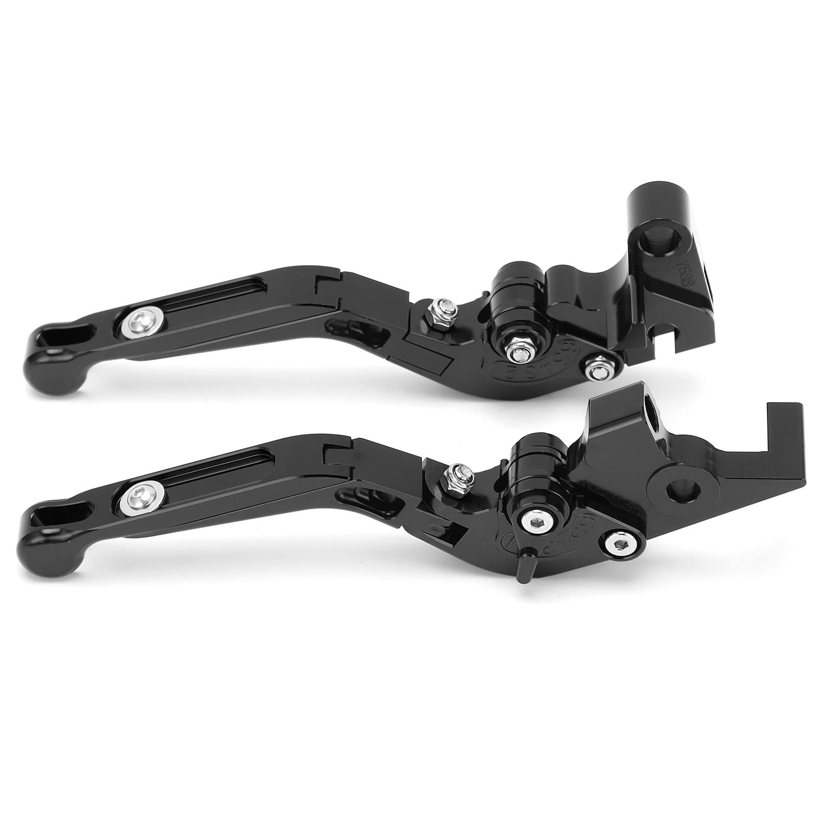 Fydun Palanca de Embrague de Freno de Motocicleta, 1 Par Izquierda Y Derecha Manijas de Freno Ajustables Aleación de Aluminio Accesorio de Motocicleta para XJ6 Desviación FJ MT FZ FZ6R(negro)