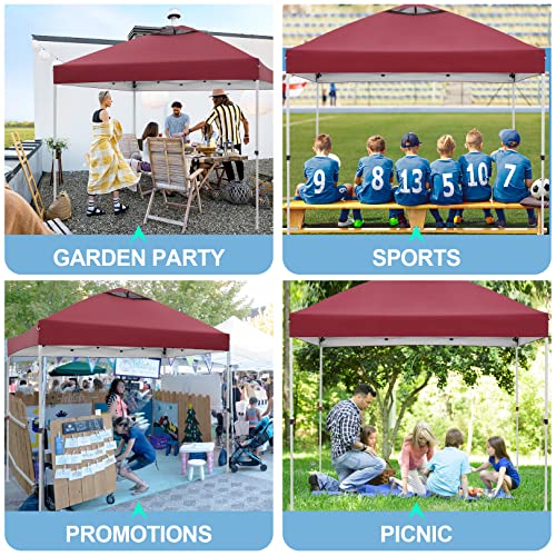 Image of HOTEEL 6.6x6.6FT Pop Up Canopy Tent Heavy Duty Party Tent for Parties Event Wedding, Commercial Outdoor All Season Wind UV 50+, Thickened Legs, Khaki