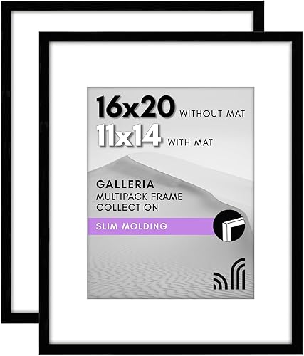 Vista 258 de Americanflat Portarretratos de 8 x 12 pulgadas con plexiglás pulido, juego de 2 portarretratos de 6 x 8 pulgadas con paspartú o para fotos de 8 x 12