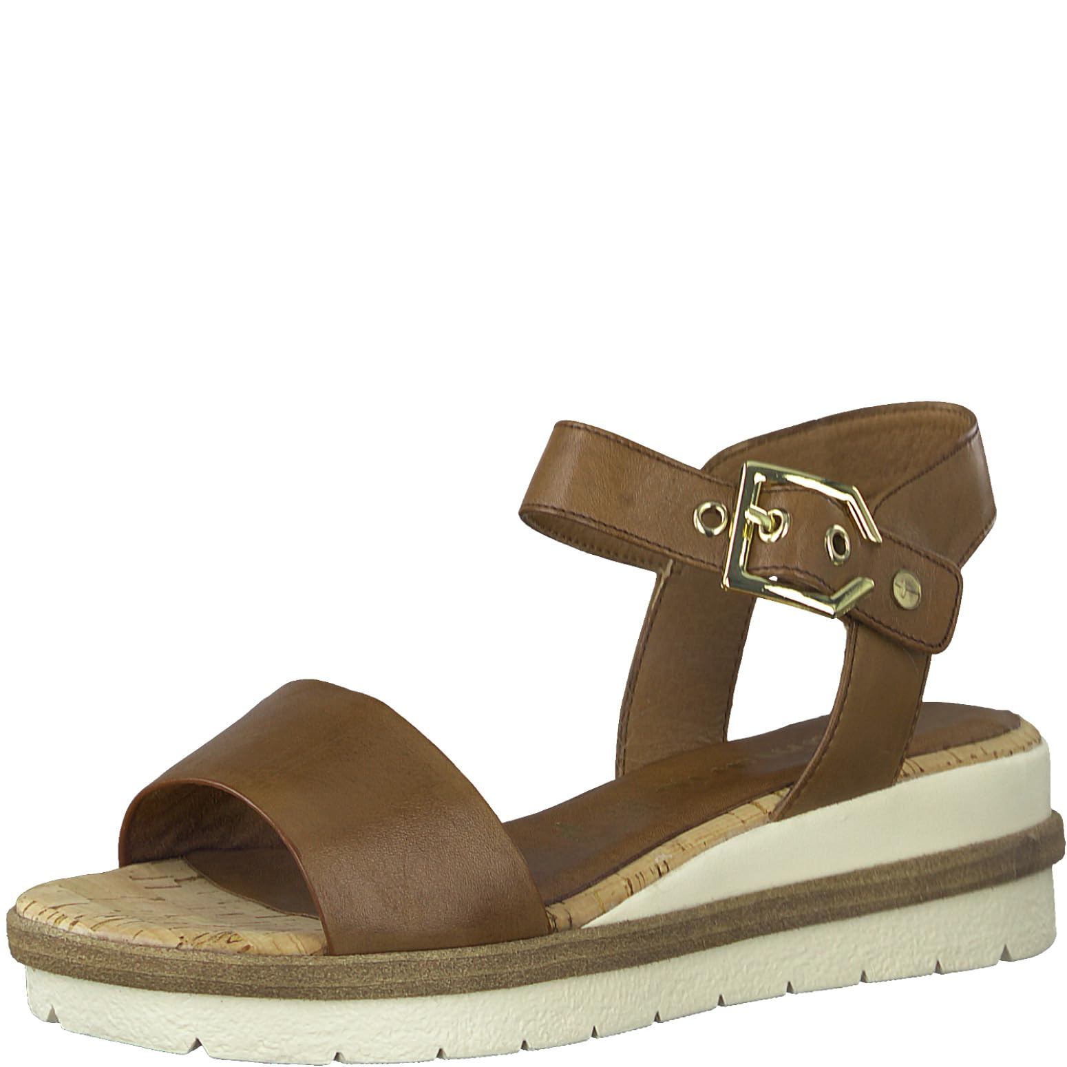 Tamaris Women’s sandal with wedge heel brown 4 UK
