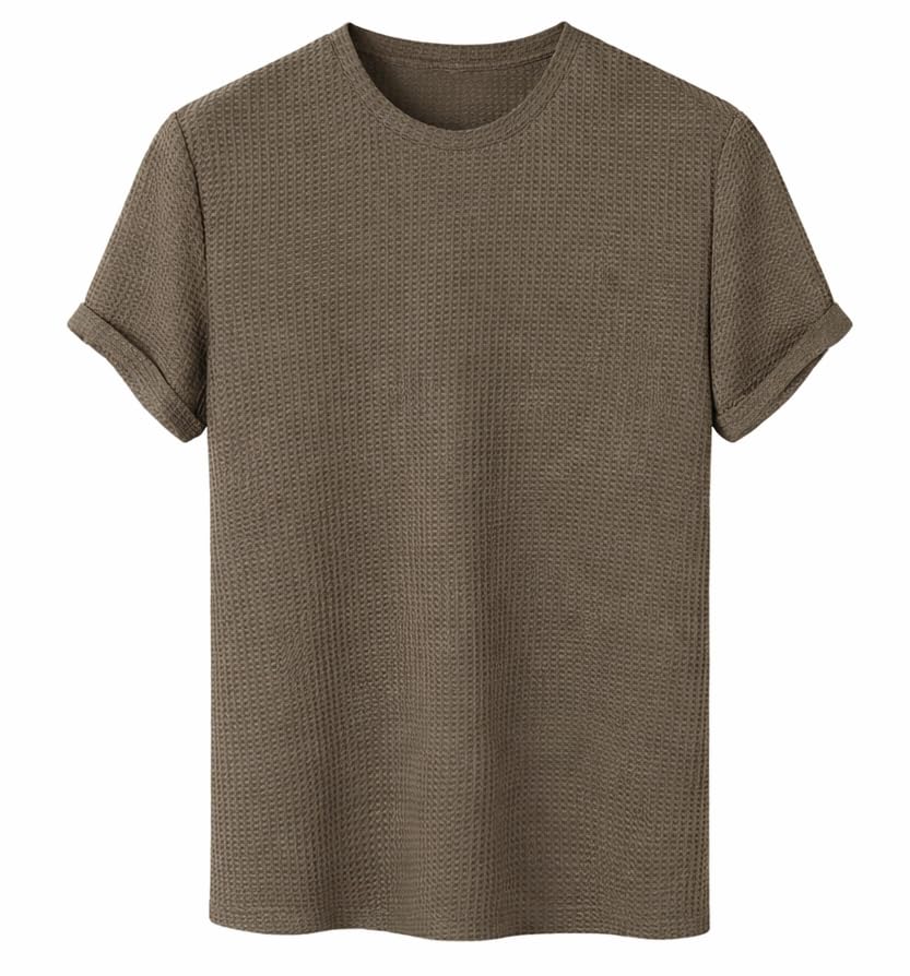 London Hills Men’s Waffle Textured T‑Shirt – Premium Breathable Tee, 79% Off, Lowest Price