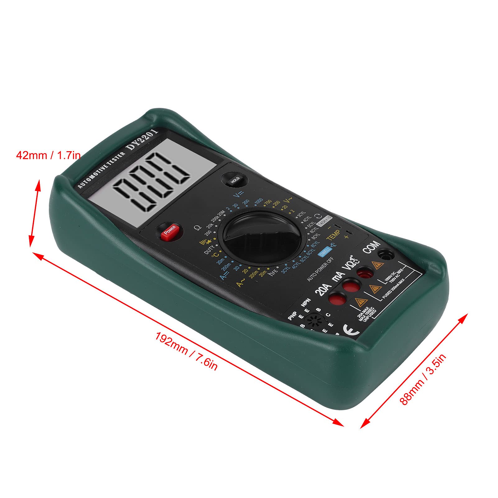 Multimetro Digitale Automotive Range Tester per la Misurazione di Tensione, Corrente, Resistenza e Numero di Giri