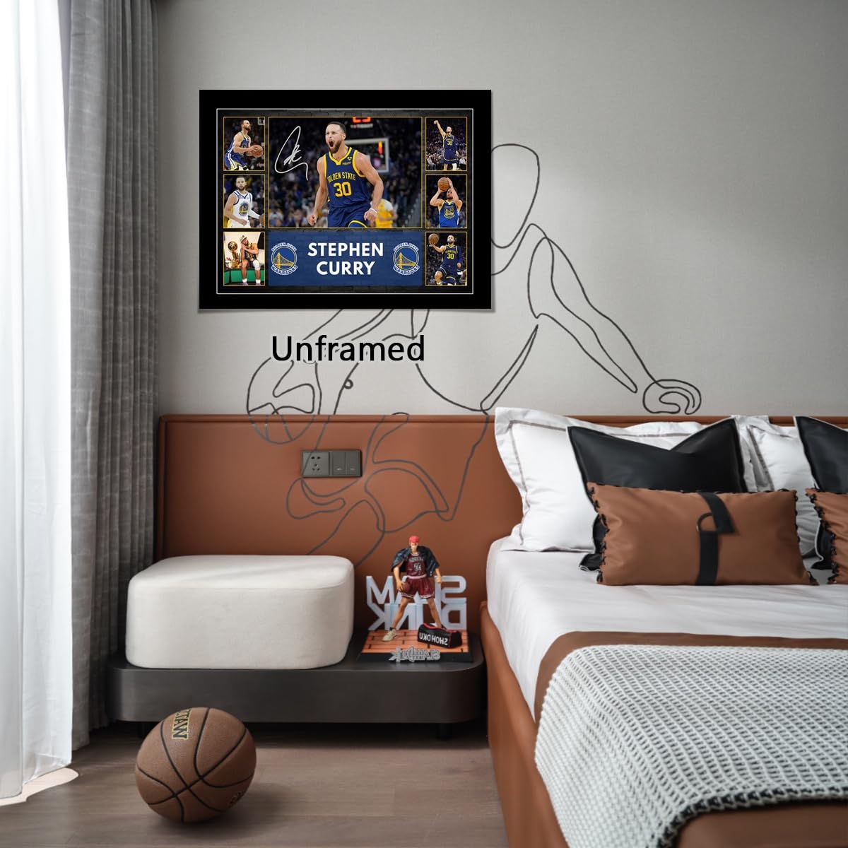 LPAIWXY Stephen Curry Poster For Fans Kids room Bedroom wall Decor-Basketball Stephen Curry Signed Posters Canvas Prints Picture For Teen Boy girls Gifts - 4