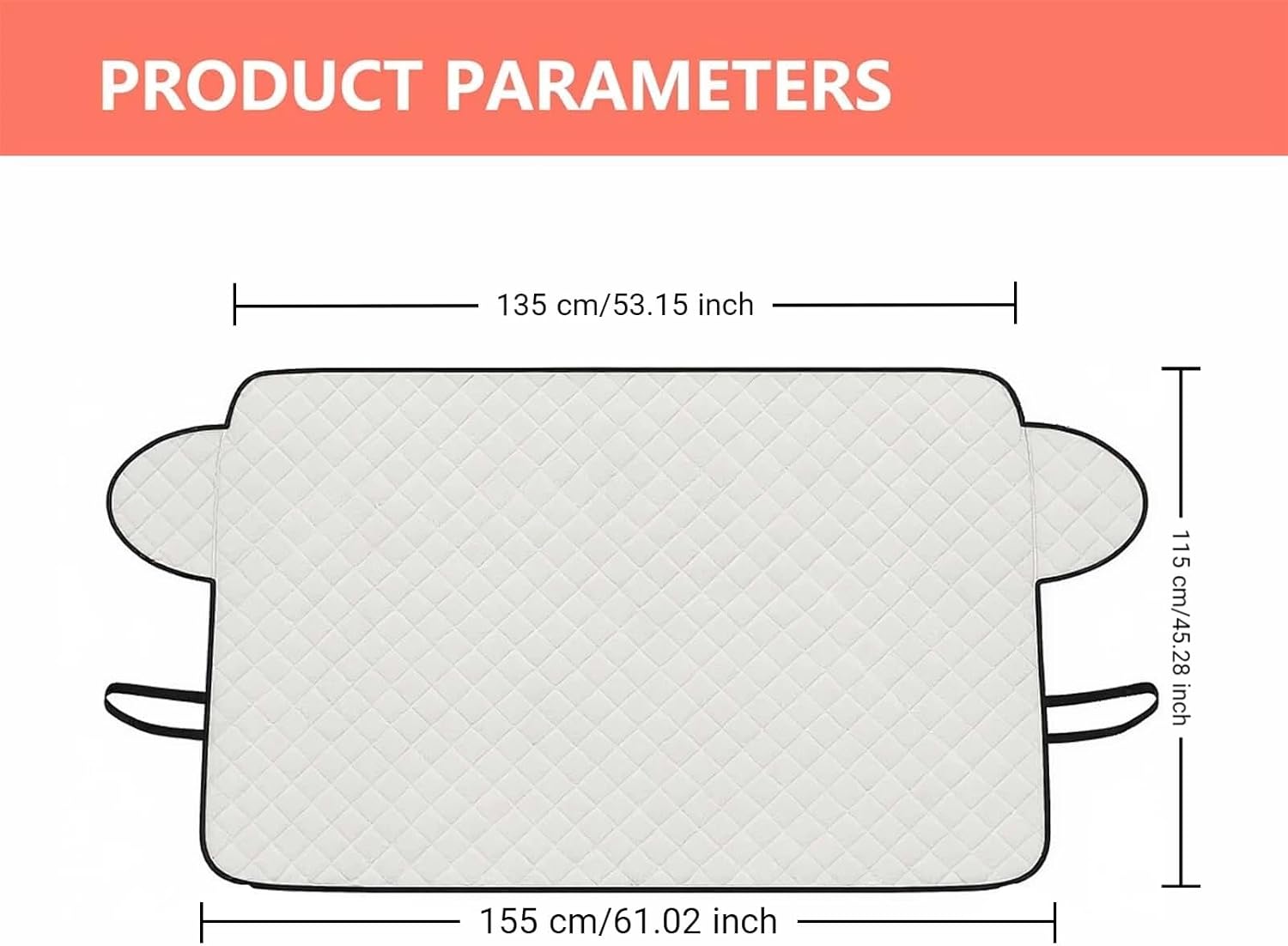Exterior Car Sun Shade for Windshield & Mirrors, Reflective Multi-Layer Windshield Cover, Blocks Sun Snow Ice Frost, All Season Protection, Anti-Theft Door Flap, Fits SUV Sedan Truck (61"x45")