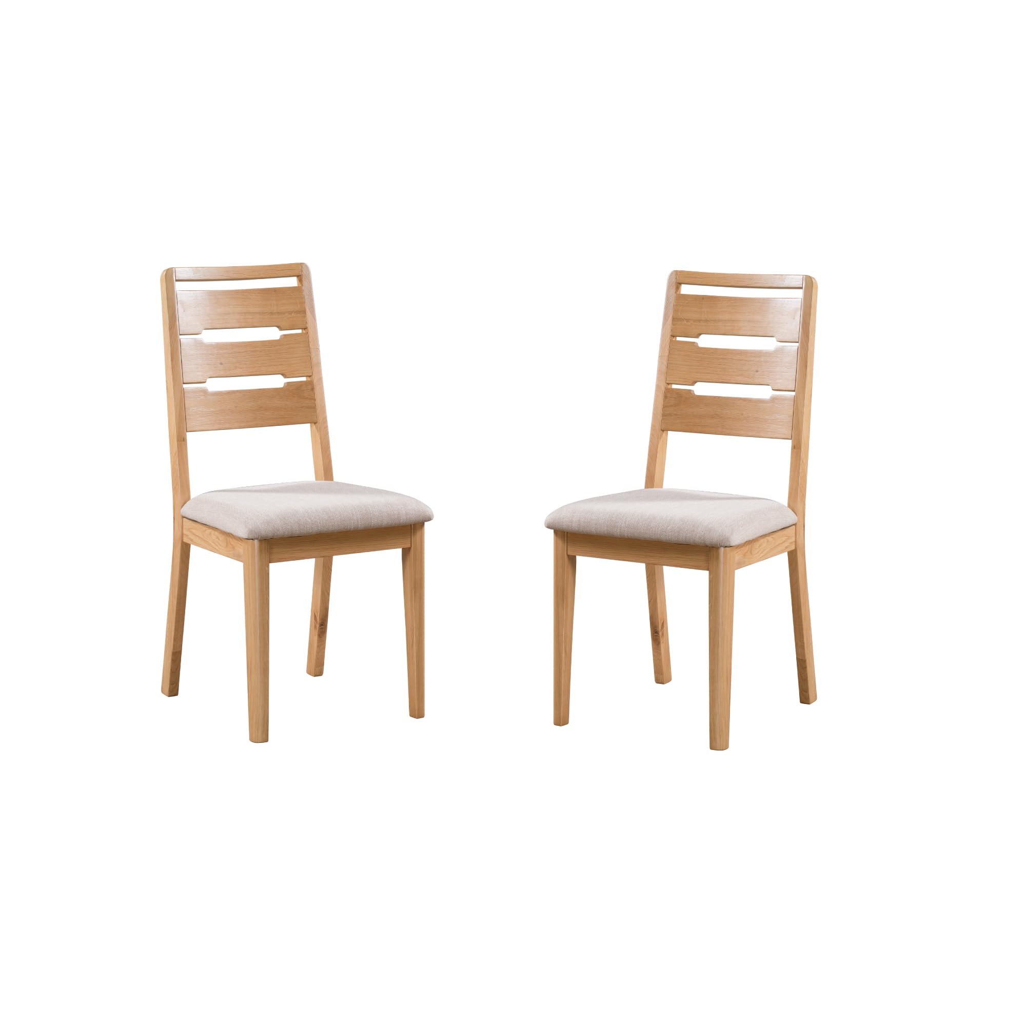 Julian Bowen Set Of 2 Curve Dining Chairs - Oak