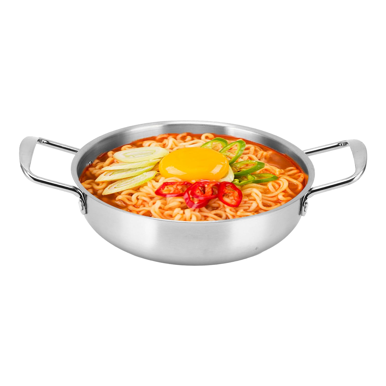 Marmite De Cuisson Ramen à chauffage rapide en acier inoxydable avec poignées
