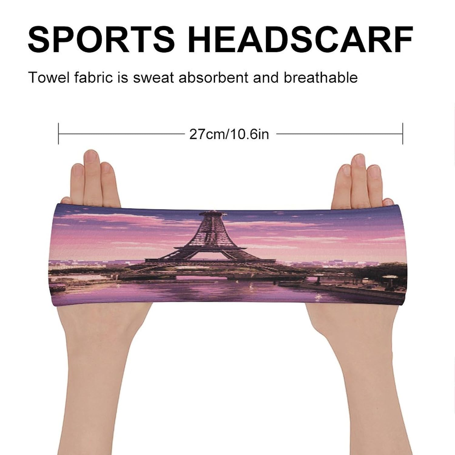 Pink Paris Headbands Fashion Moisture Wicking Sweatband Lightweight Soft Sports Headband Non-Slip Accessories Hair Bands for Fitness Workout Stretchy Unisex Hairband image 2