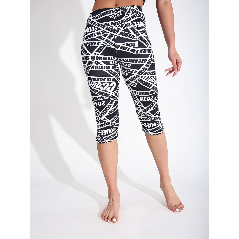 DYRBF Leggings da donna a vita media, lunghezza 7/8, alta elasticità, controllo della pancia, pantaloni da allenamento, per palestra, corsa, abbigliamento casual