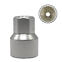 Vista 83 de ABC-67 21Pt Outer Ring 2mm Wheel Locking Nut Key for Porsche VW Toureg Panamera/Cayenne/Macan/Cayman/SUV, Nut Socket Adapter, Anti-Theft Lug Nut