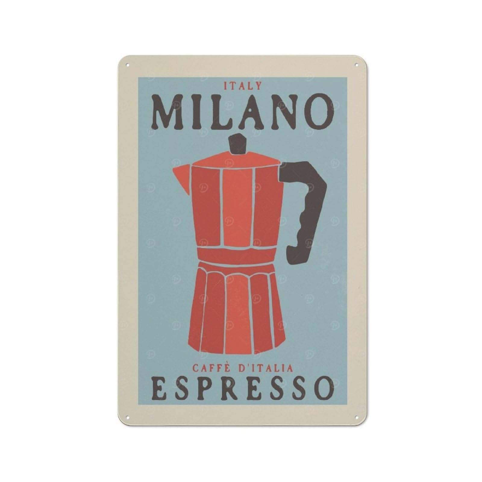 Junmoney Style-4 For Café Or Restaurant, Milano Espresso Cafe Retro Metal Sign 30X20cm, Gift For Café Owners And Decorators During The Christmas Season