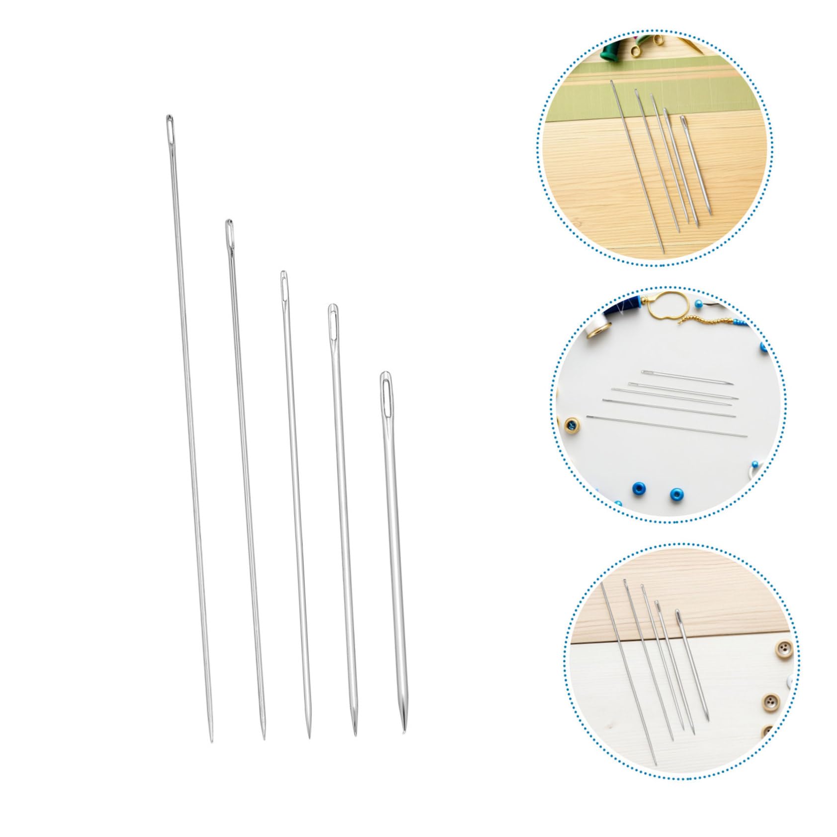 Mipcase 25piezas Aguja de Coser Mano Extra Larga Juego de Agujas para Acolchado y Telas Gruesas Reparación de Manualidades Grande Unidades