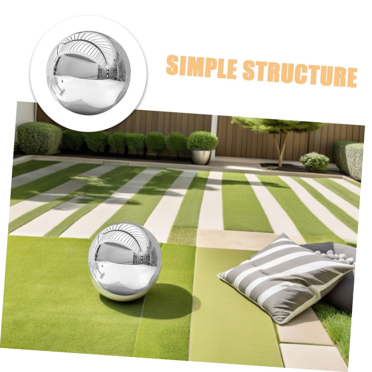 iplusmile Boule de Jardin Acier Inoxydable Poli Miroir Sphère Réfléchissante Creuse et Ornement Flottant pour Décoration Extérieure Terrasse et Piscine