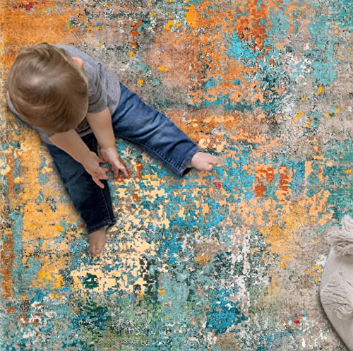 Lahome Modern Abstract Runner Rug - 2X4.3 Washable Hallway Rug Runner Soft Bathroom Mat, Non Slip Indoor Throw Carpet Runner For Bedside Camper Basement Laundry Room Front Door, Rosy Clouds #TOP6