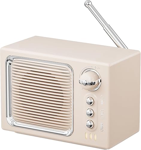 Miniatura 10 de Altavoz Bluetooth retro, mini altavoz Bluetooth inalámbrico portátil vintage con sonido de ruido blanco 5 W, sonido fuerte manos libres, llamada