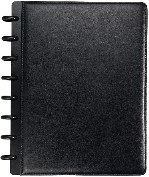 Staples? Arc Customizable Leather Notebook System, Black, 6-3/4