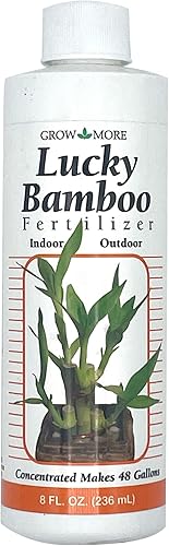 Grow More Lucky Bamboo Fertilizer (2-2-2) - 8 onzas de alimento líquido concentrado y fabricado en Estados Unidos que hace 48 galones, alimento para