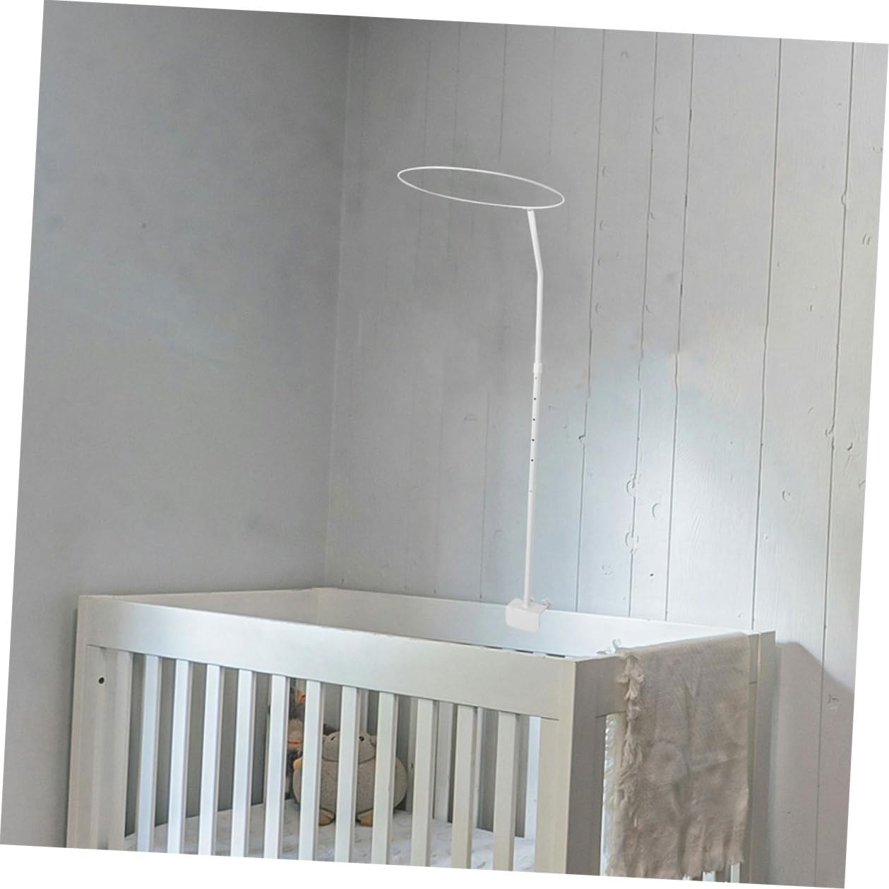 2 Juegos Soporte para Mosquitera de Cuna Ajustable Soporte de Hierro con Clips Dobles para Cuna de Niña Bastidor de Mosquitero Seguro para Cama Infantil y Camping Fácil