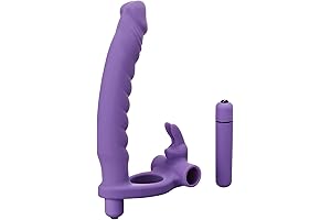 Double Delight Dual Penetration Vibrating Rabbit Cock Ring