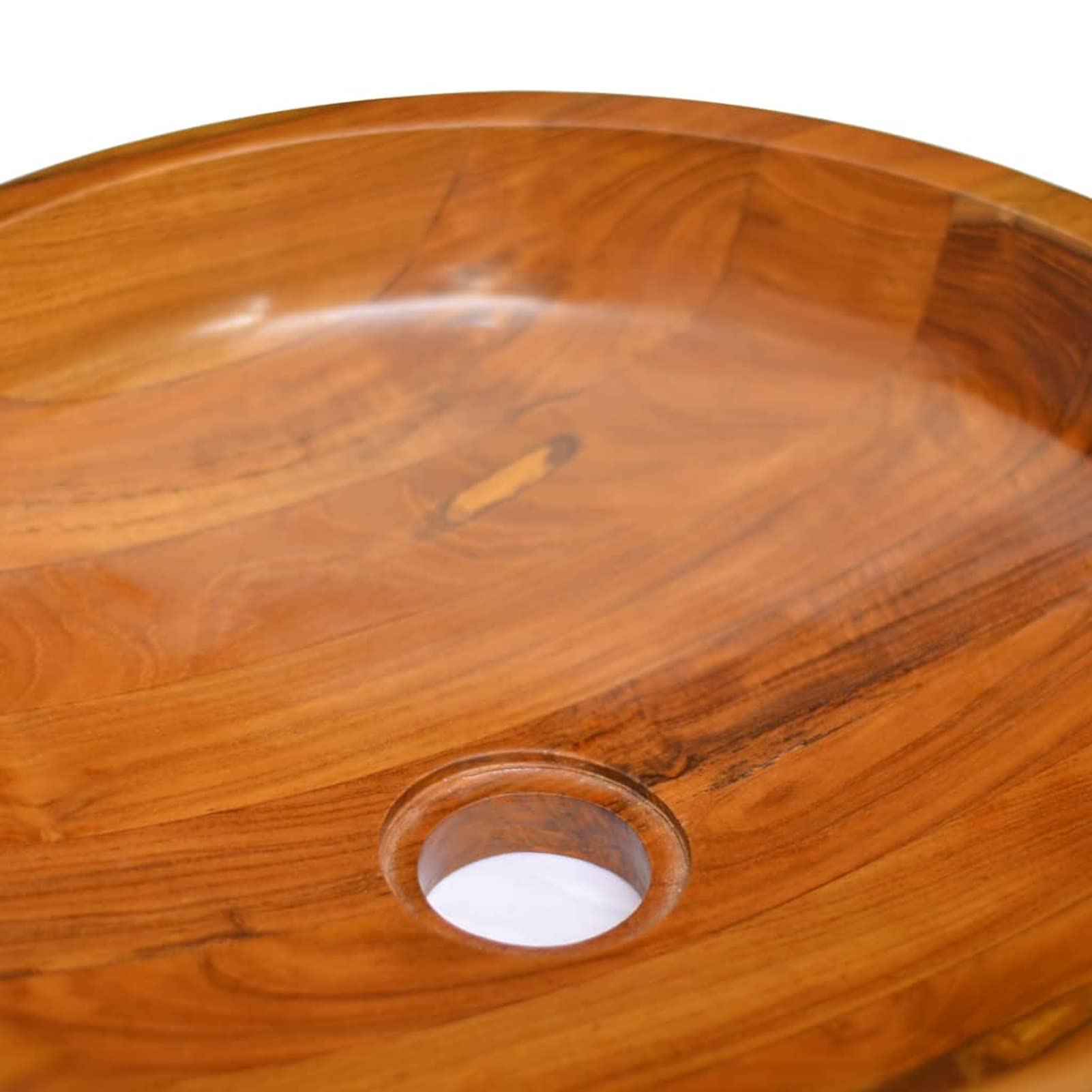 ShGaxin Lavabo, Lavabo sobre Encimera, Lavabo Baño, Muebles De Baño, Mueble Lavabo, de Madera Maciza de Teca Φ40x10 cm