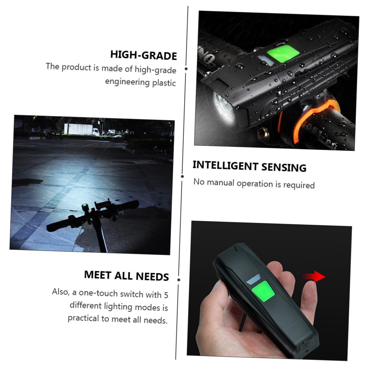 Toddmomy USB Ricaricabile LED Anteriore e Posteriore per Bicicletta modalità di Illuminazione per Sicurezza Notturna e attività Outdoor