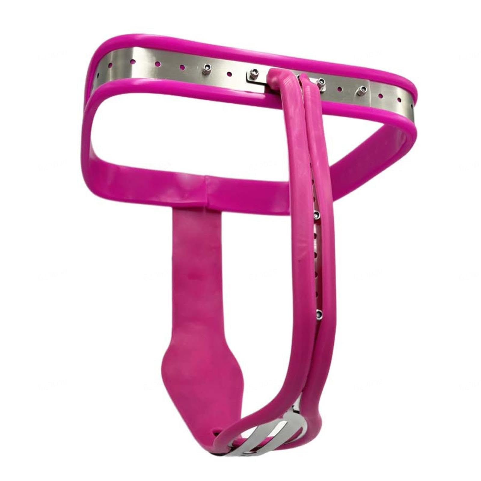 Chastity Belt Women Lock Keuschheitsgürtel Frau Metall Keuschheitsgürtel Für Damen Verstellbar Abschließbare Edelstahl Damen,pink-60-90cm