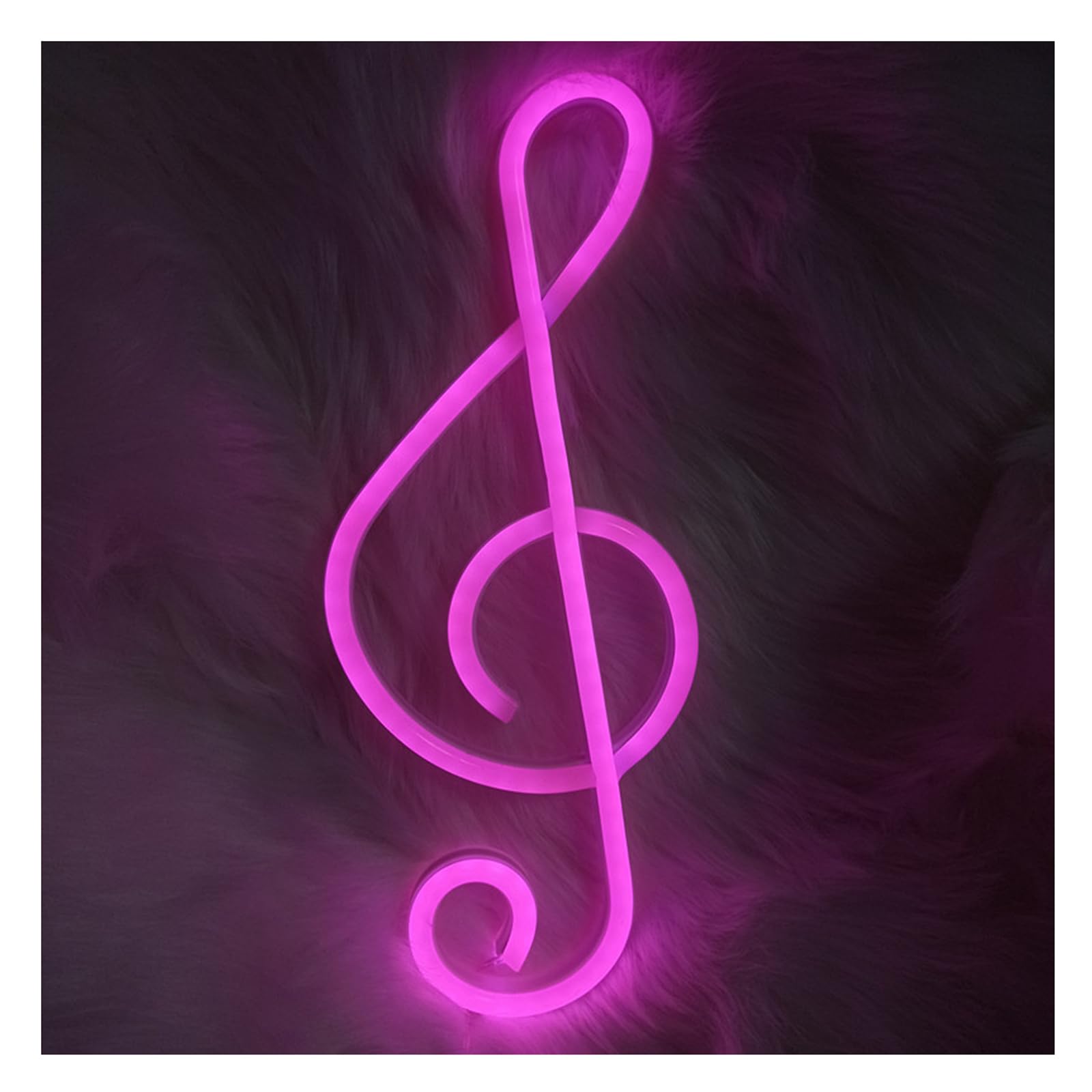 Zambuph Pink Romantic Music Note Lamp Neon Lights Music Classroom Decor,
