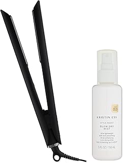 Sponsored Ad - Kristin Ess Hair NANOBLACK 3-in-1 Ceramic Flat Iron Hair Straightener + Style Assist Blow Dry Heat Protecta...