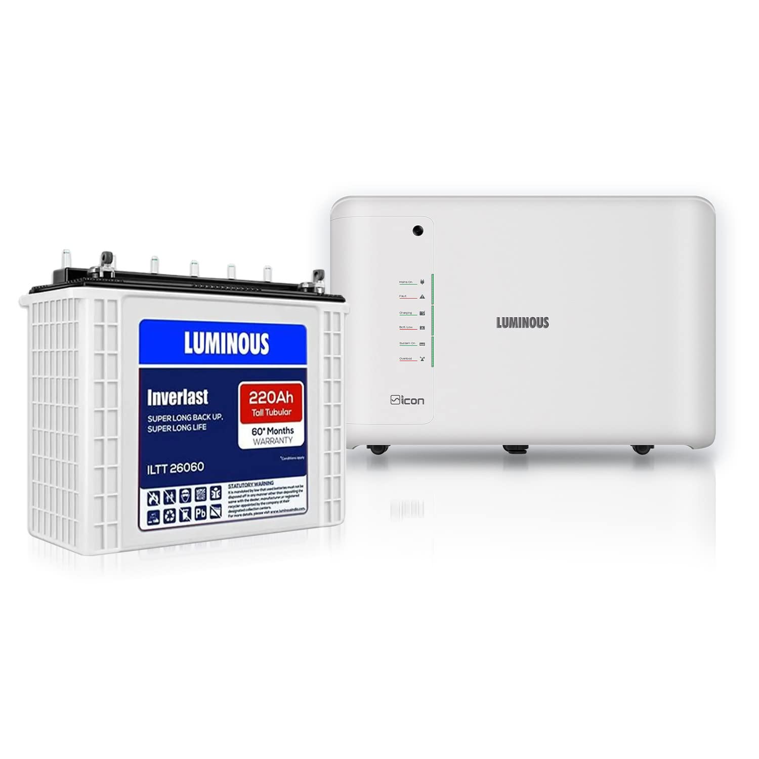 Luminous Inverter 1400VA with ILTT 26066 220 Ah Battery for Home, Shops & Office,
