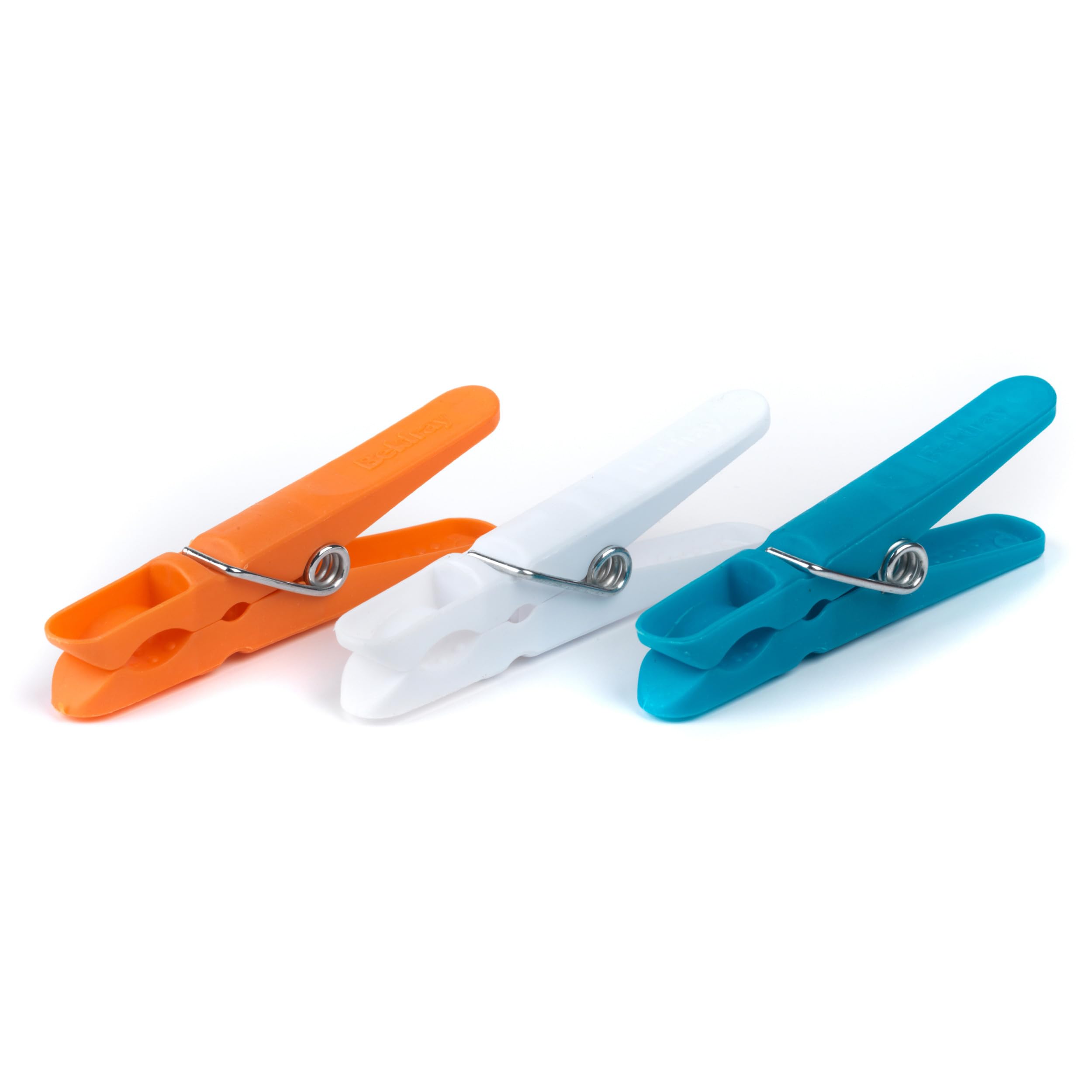 Beldray LA033376TQ Clothes Pegs – 100 Pack Indoor/Outdoor Laundry Clips for Washing Line, Garden, Airer, Strong Recycled Plastic Ultra Secure Grip Peg Set, Rust & Moisture Resistant, Assorted Colours