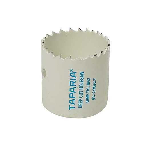 Taparia Bi-Metal Hole Saw Cutter HSBM44 (44 mm Dia)-Variable Pitch Teeth, HSS 8% Cobalt-Precision Cutting Tool for Metal, Wood, Plastic-Professional Grade, DIY