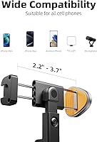 Vista 6 de TODI Trípode para selfie stick para teléfono celular de 63 pulgadas, trípode portátil para iPhone con control remoto inalámbrico, soporte extensible
