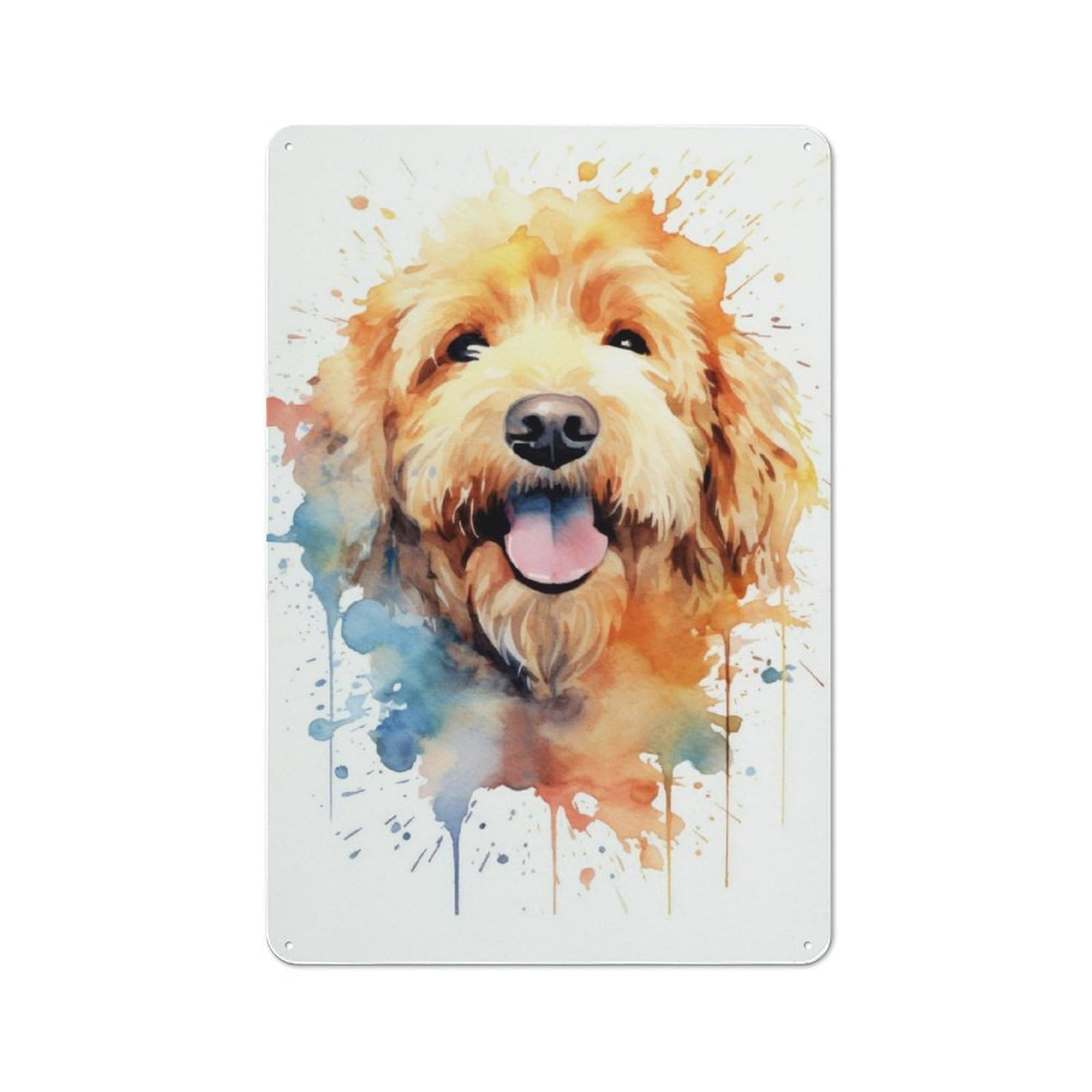Junmoney Golden Doodle Retro Metal Wall Sign 30X20cm With For Pub Or Café, A Housewarming Gift For Hospitality Wall Decor Collectors