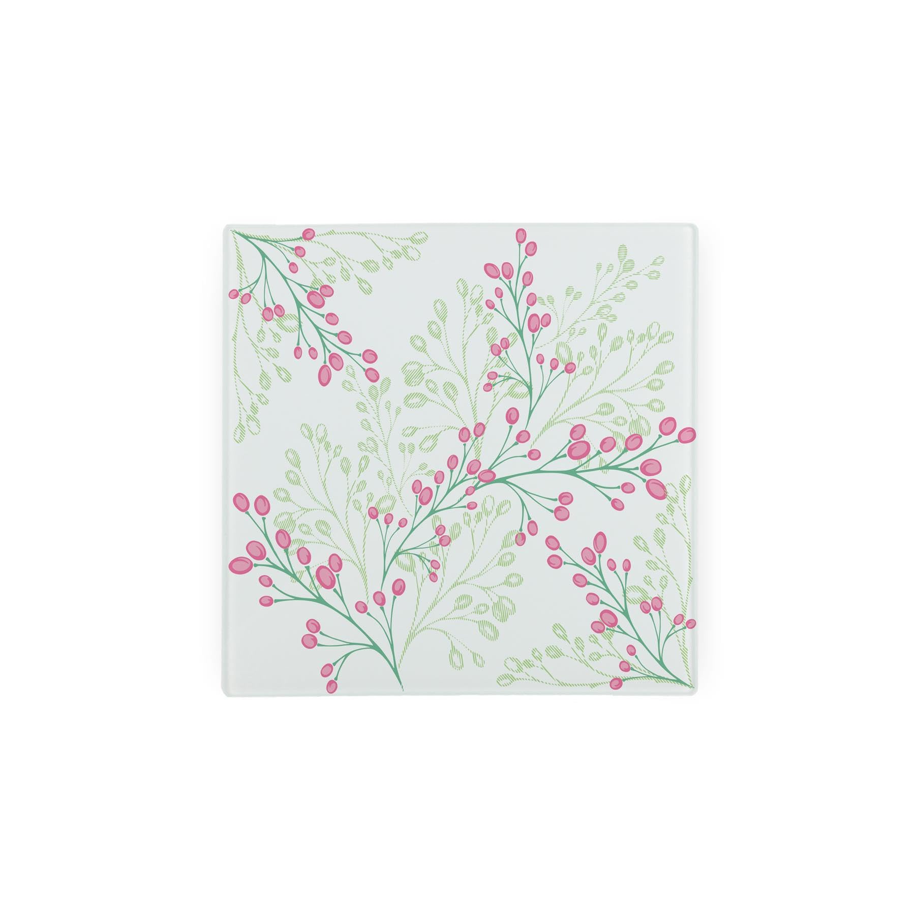 Delicate Floral Glass Hot Pot Stand/Trivet - Kitchen Pink Worktop Protector Gift