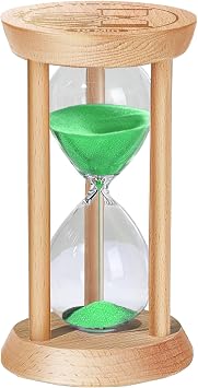 SuLiao Wooden Sand Timer 10 Minute Hourglass, Wood Turquoise Sand Clock, Small Watch 10 Min Timer, Hour Glass Sandglass for Home, Reloj De Arena, Office, Decorative, Game, Classroom