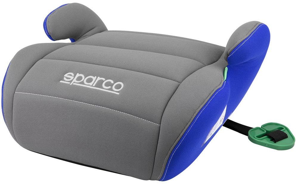 SPARCO Rehausseur de siège Auto pour Enfants Gris et Bleu Groupe 3 pour garçons et Filles. Homologué ECE R44/04 22-36 kg. avec Housse Lavable de 3 cm. Fabriqué en ABS Haute résistance