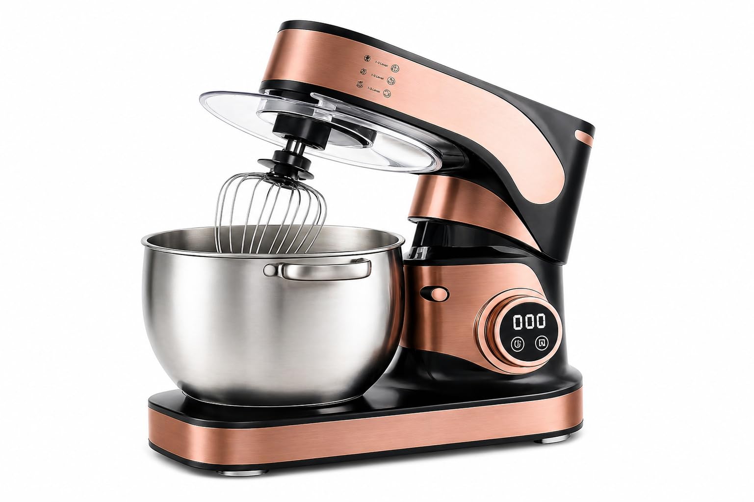Batidora Amasadora Profesional 2500W con Bol de 10L, 12 Velocidades Digitales, Pantalla Táctil y Temporizador, Sistema de Engranajes Metálicos, Incluye Accesorios para ReposterÃa