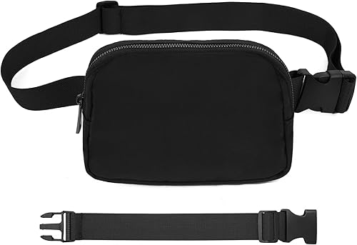 Miniatura 56 de VOROLO Riñonera para mujeres y hombres, bolsa cruzada, bolsa de cinturón con correa ajustable, Wood Grey, Talla única