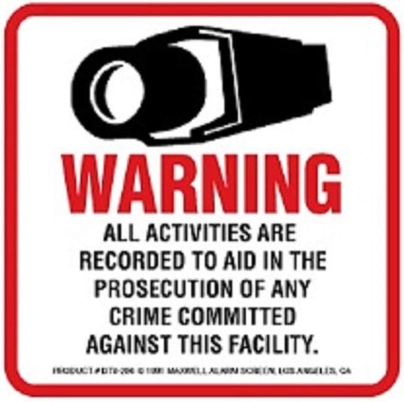 SECURITY SIGN & DECAL - #204 VIDEO CCTV CAMERA WARNING SIGNS