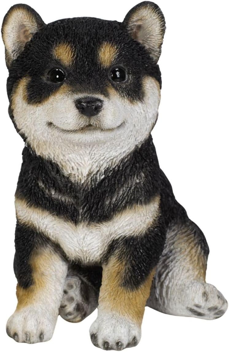 Uvia H16039-1-1 Black Shiba Inu (Medium) 5.1 x 4.5 x 6.5 inches (13 x 11.5 x 16.5 cm), Doll, Figurine, Animal, Garden, Decoration, Dog, Dog