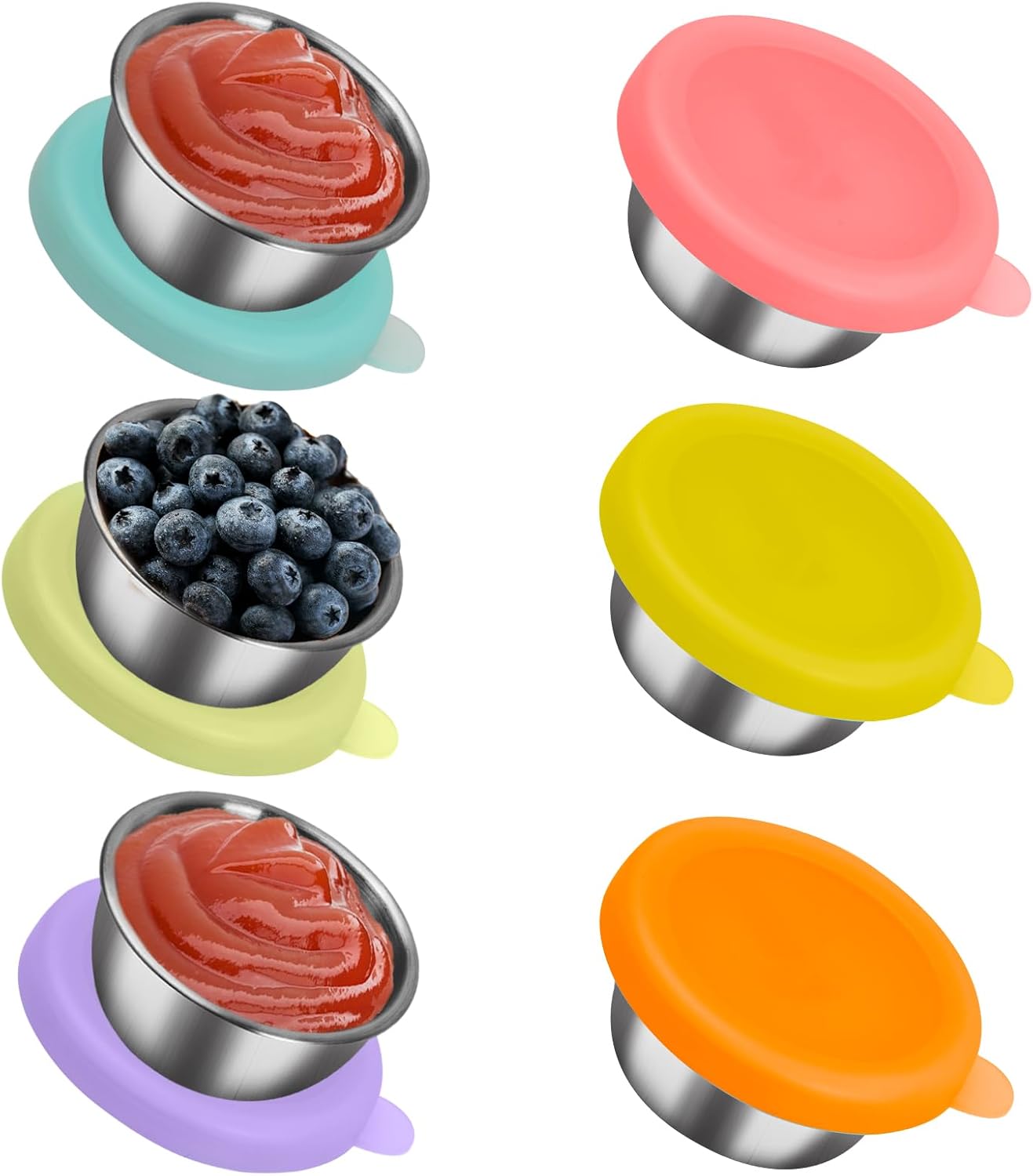 Pagezol 6PCS Salad Dressing Containers, Small Condiment Containers with