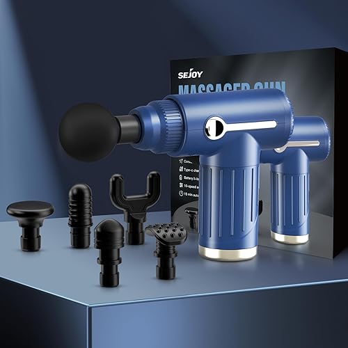 Miniatura 7 de Sejoy Pistola de masaje, mini masajeador de tejido profundo, pistola masajeadora portátil de percusión muscular para atletas, masajeador eléctrico