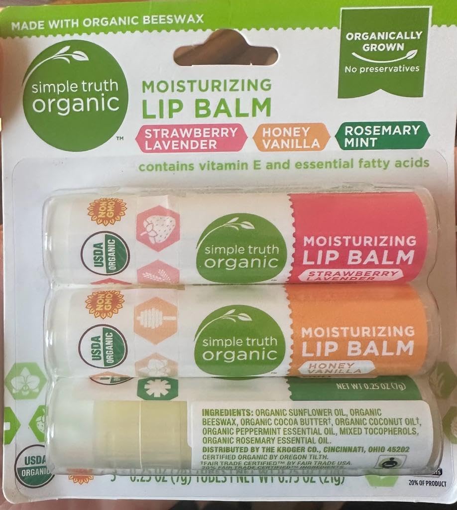 Simple truth organic lip balm3 packF