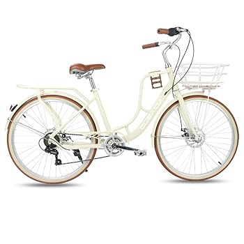 シティサイクル 黒 26インチ　7段変速ギア付き　前カゴ付き Amazon | Acnivko シティサイクル 24/ 26インチ 自転車 シティ車