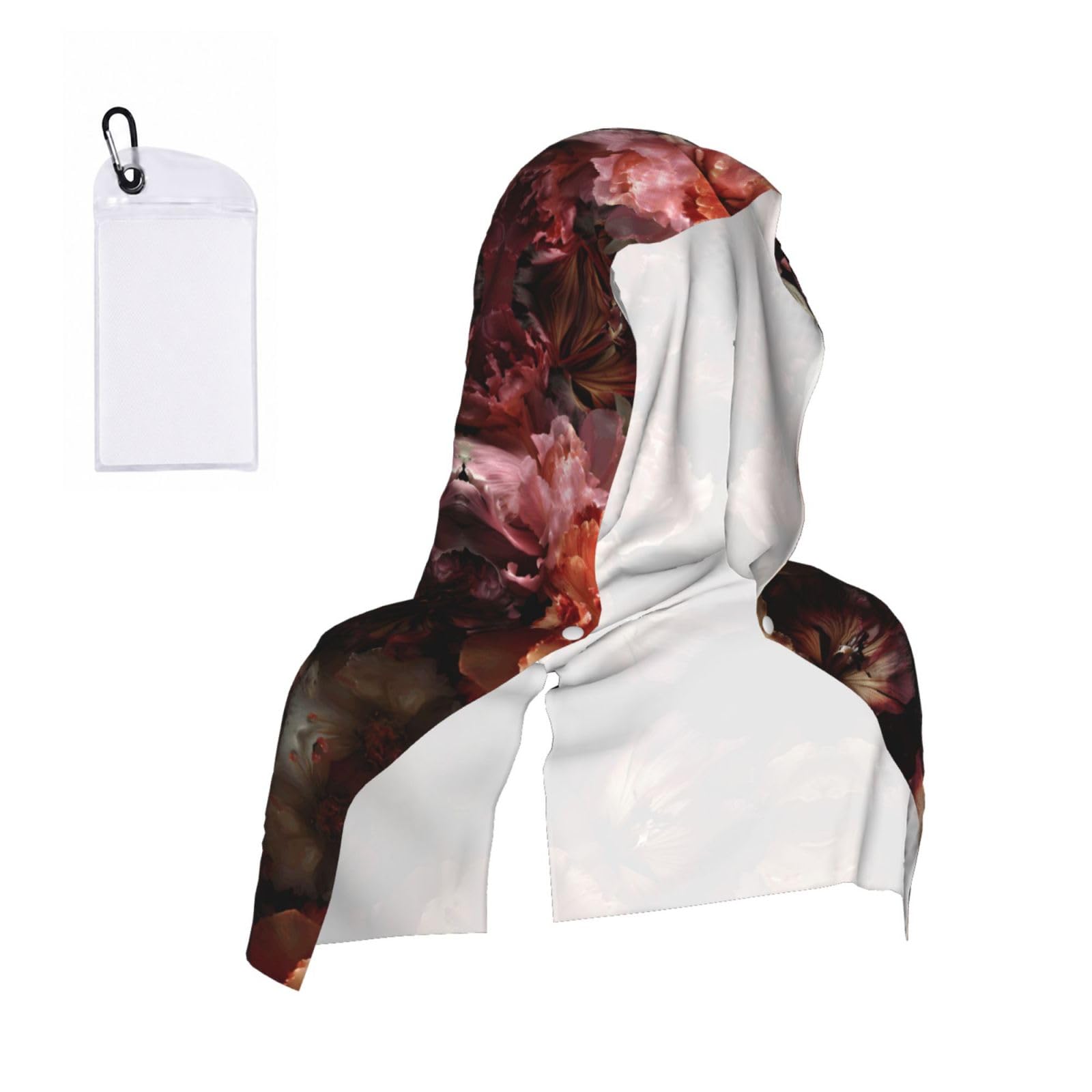 WXWJSHMGC Floral Print Cooling Hoodie Towel, Cooling Towels For Neck And Face Sun Protection Instant Cool Hoodie(Sport/Camping/Work Out/Hot Weather)
