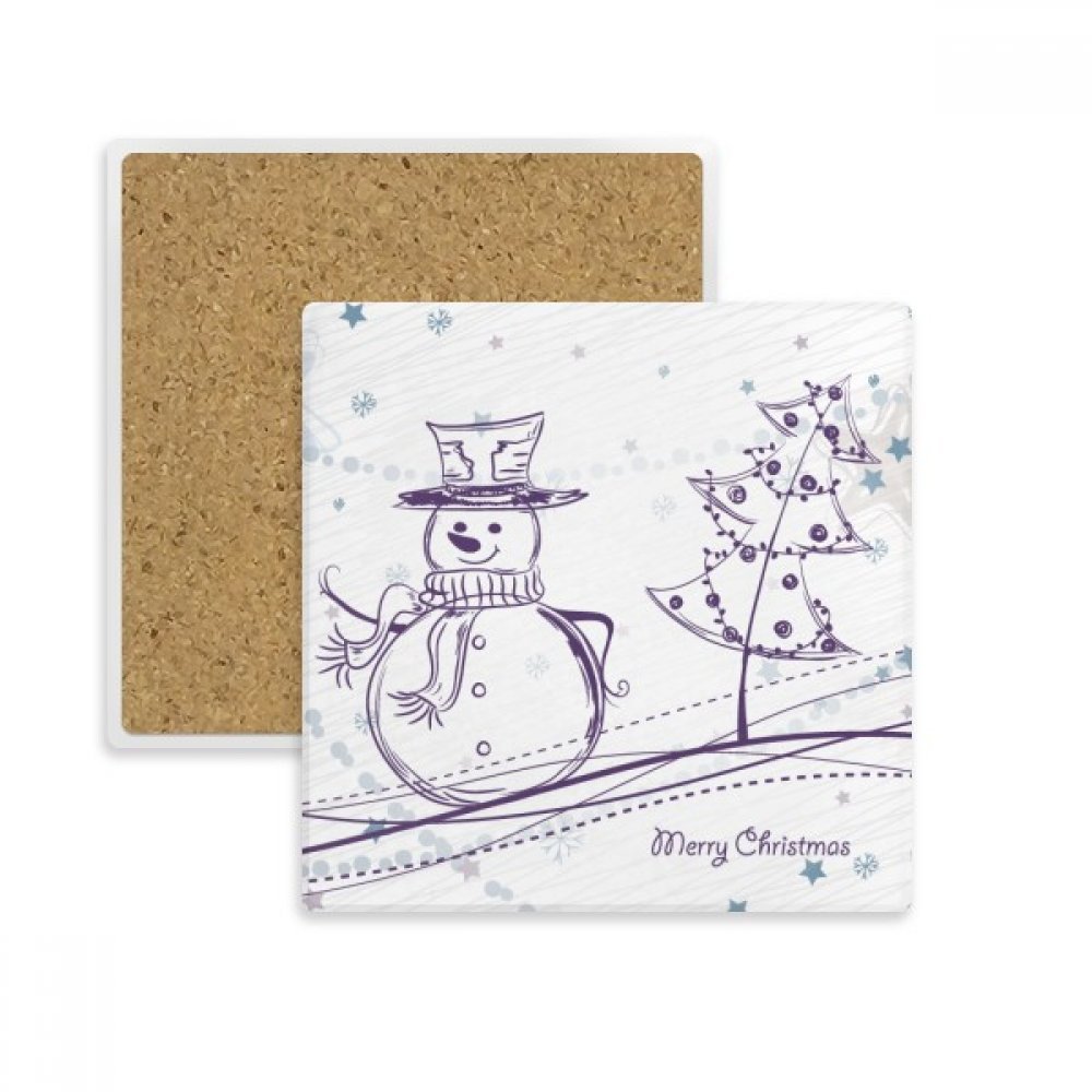 Noël bonhomme de neige dessous de verre carré, cadeau de fin d'année